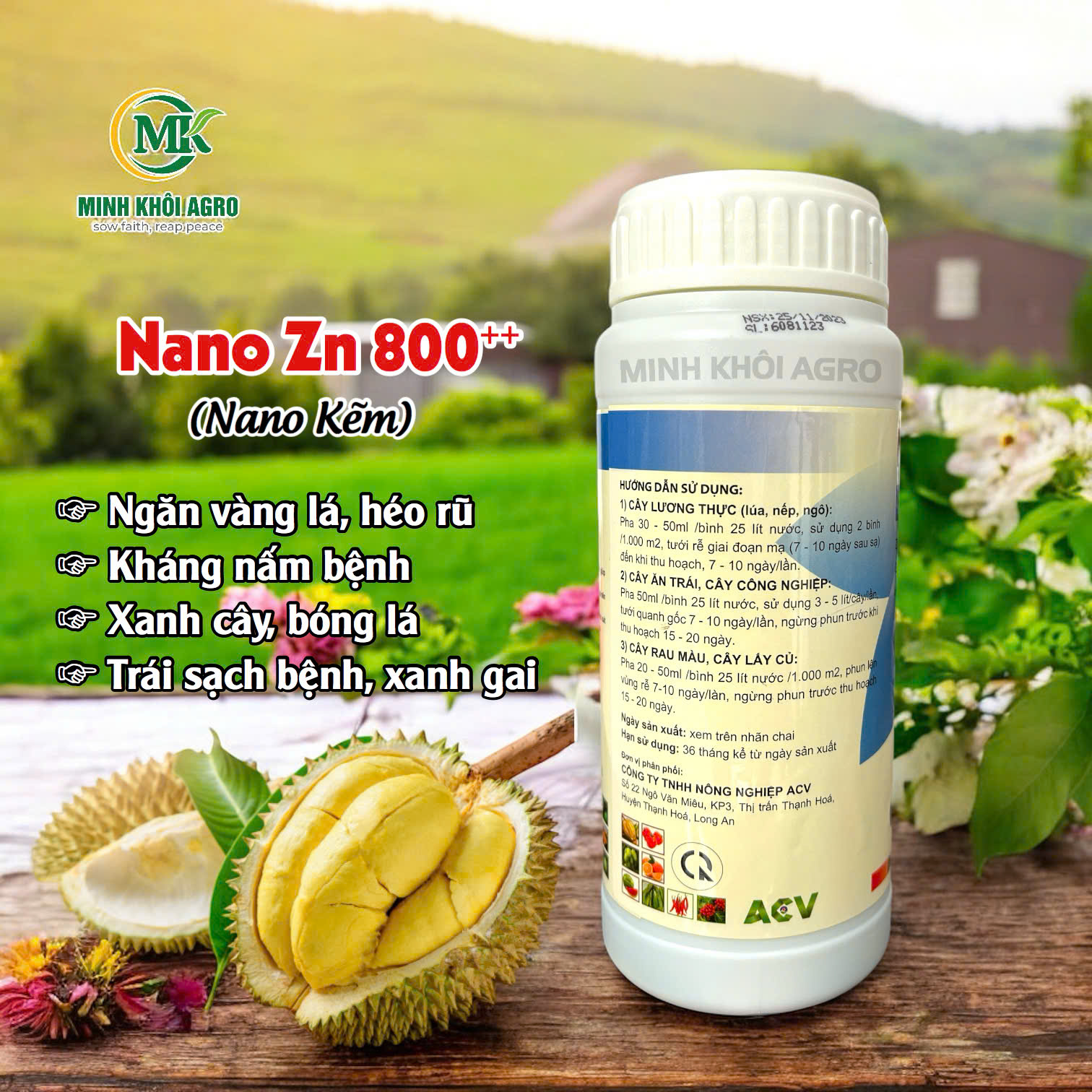 Phân bón vi lượng Nano Zn 800 (Nano Kẽm)